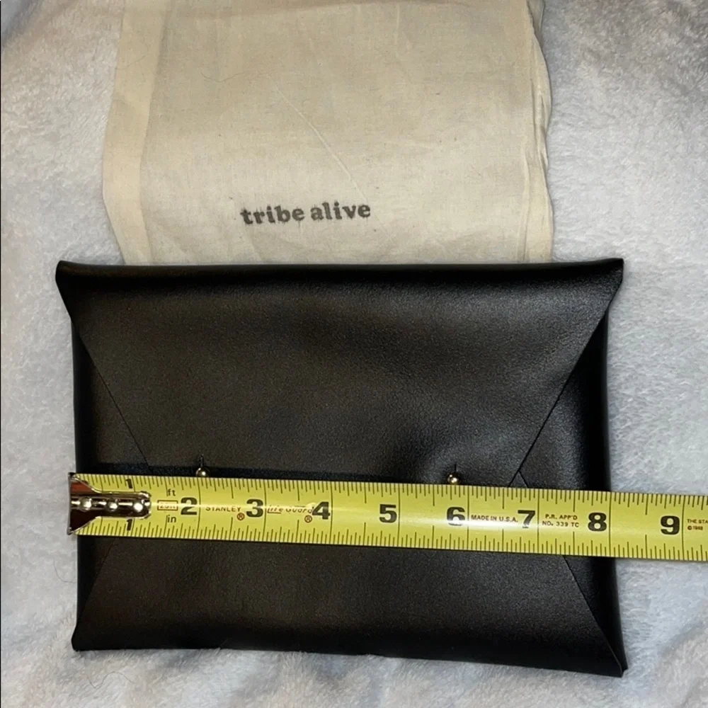 Tribe Alive Black Simple Envelope Clutch - DustBag